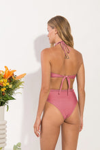 Charger l'image dans la galerie, Model Back: Rio De Sol Bas Bottom Shimmer-Confetti Belted-High-Waist
