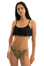Charger l'image dans la galerie, Model Front: Rio De Sol Bas Bottom Leopardo Black Babado
