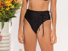 Charger l&#39;image dans la galerie, Image 11: Rio De Sol Bas Bottom Shimmer-Black Belted-High-Waist
