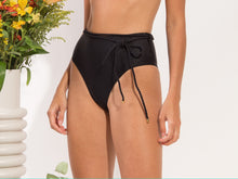 Charger l&#39;image dans la galerie, Image 12: Rio De Sol Bas Bottom Shimmer-Black Belted-High-Waist
