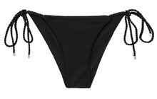 Charger l&#39;image dans la galerie, Product Front: Rio De Sol Bas Bottom Shimmer-Black Cheeky-Rope
