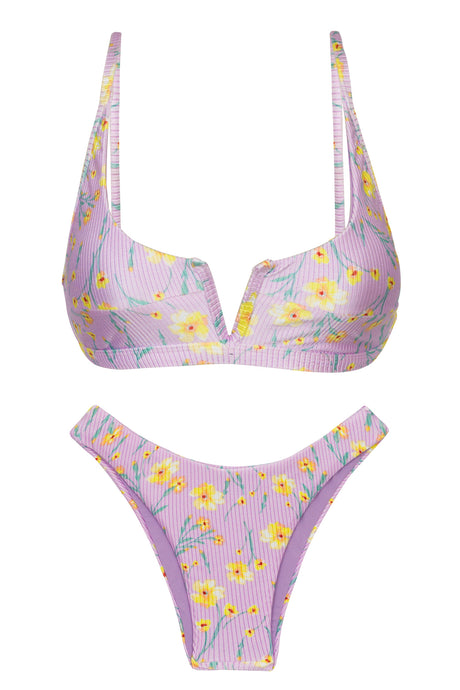 Product Front: Rio De Sol Ensemble Set Canola Bra-V High-Leg