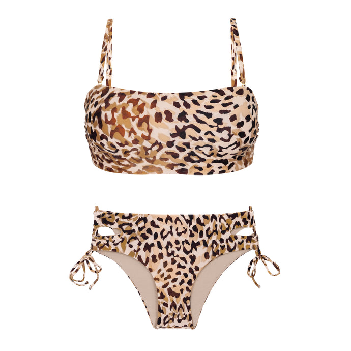 Product Front: Rio De Sol Ensemble Set Leopard Bandeau-Reto Madrid