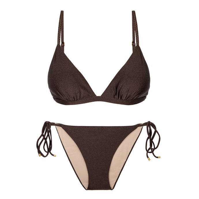 Product Front: Rio De Sol Ensemble Set Shimmer-Coffee Tri-Fixo Ibiza-Comfy